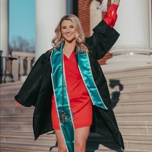 Red long sleeve mini dress